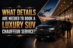 What details are needed to book a luxury SUV chauffeur service
